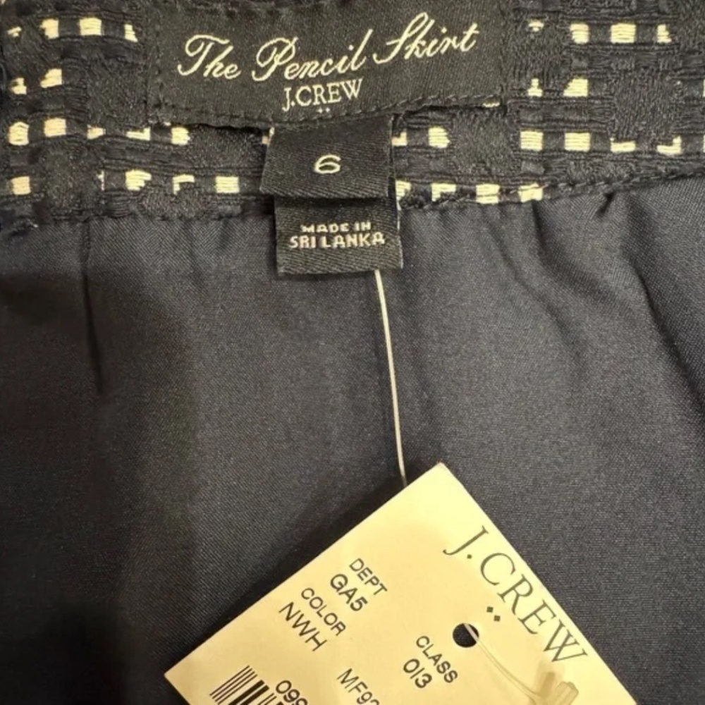 J. Crew Navy Skirt with White Dots
